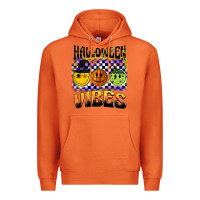 Carrot halloween vibes smiley face Premium Hoodie - BarkalooDesign