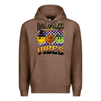 Chestnut halloween vibes smiley face Premium Hoodie - BarkalooDesign