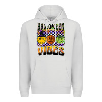 Dove Grey halloween vibes smiley face Premium Hoodie - BarkalooDesign