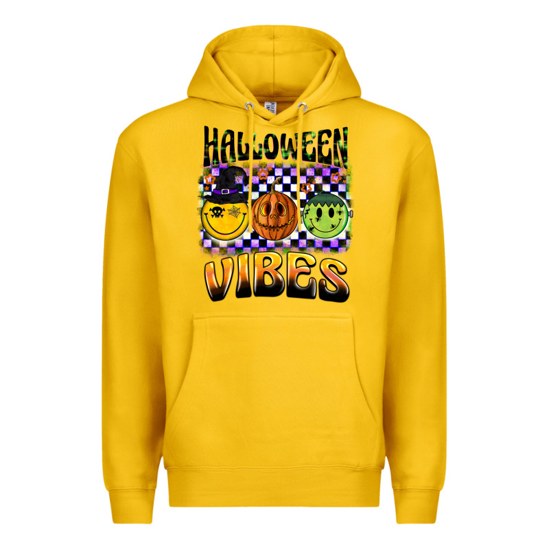 Halloween Vibes Smiley Face Premium Hoodie by BarkalooDesign | Teevron