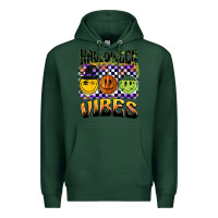 Sports Green halloween vibes smiley face Premium Hoodie - BarkalooDesign