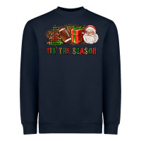 Navy Tis The Season Christmas With Football And Santa Heavyweight Sweatshirt - FaDigitalArtStudio