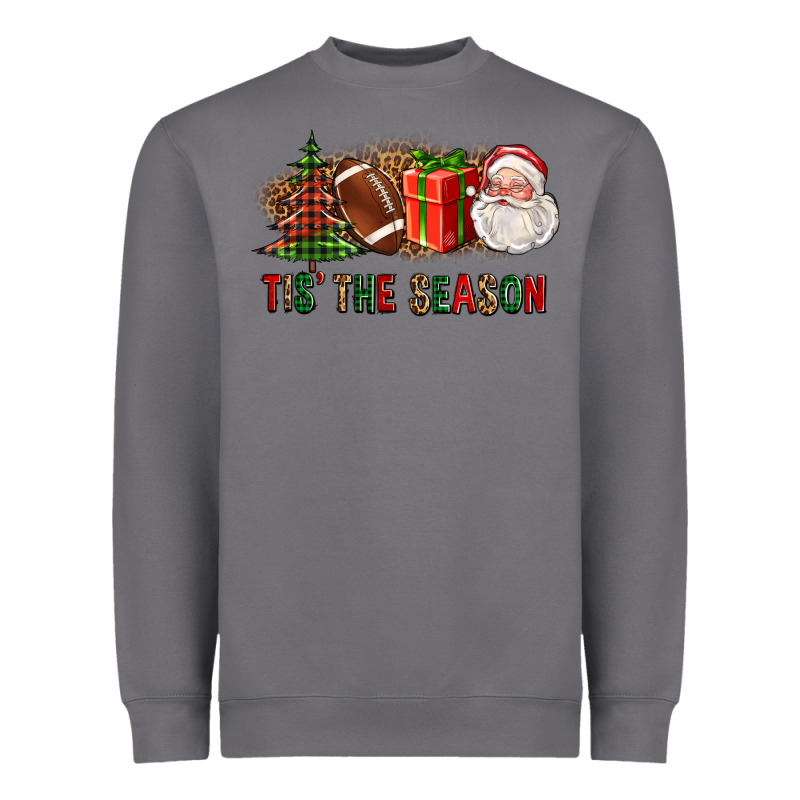 Tis The Season Christmas With Football And Santa Heavyweight Sweatshirt by FaDigitalArtStudio | Teevron