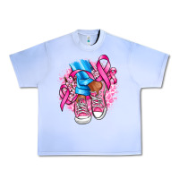 Grape Ice cancer ribbon pink converse and flowers Urban Heavy Tee - AdoDesignShop