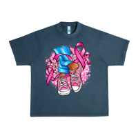 Midnight Navy cancer ribbon pink converse and flowers Urban Heavy Tee - AdoDesignShop