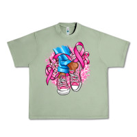 Oil Green cancer ribbon pink converse and flowers Urban Heavy Tee - AdoDesignShop