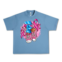 Pebble Blue cancer ribbon pink converse and flowers Urban Heavy Tee - AdoDesignShop