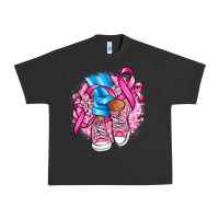 Pigment Black cancer ribbon pink converse and flowers Urban Heavy Tee - AdoDesignShop