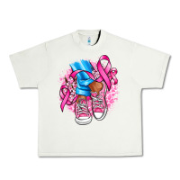 Pistachio cancer ribbon pink converse and flowers Urban Heavy Tee - AdoDesignShop