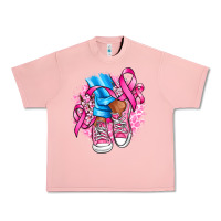 Salmon cancer ribbon pink converse and flowers Urban Heavy Tee - AdoDesignShop
