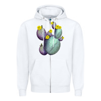 White Opunthia Santa Rita Cacti Zipper Hoodie - LillyAllenDesigns