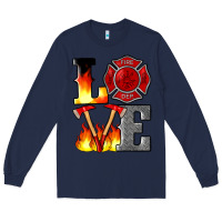 Navy firefighter love Long Sleeve Tee - Artiststas