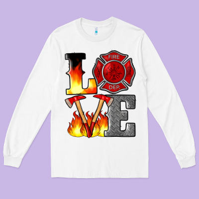 Firefighter Love Long Sleeve Tee Designed By Artiststas