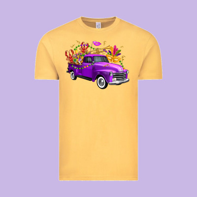 Mardi Gras Truck King's Cake Vintage Tee Designed By Fadigitalartstudio