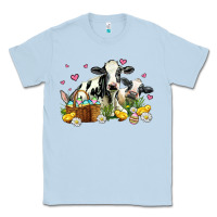Dusty Blue easter cows with chicks Classic Tee - AdoDesignShop