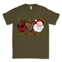 Army Green peace love santa Classic Tee - JahusDesignShop