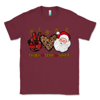 Burgundy peace love santa Classic Tee - JahusDesignShop