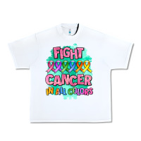 White fight cancer in all colors Urban Heavy Tee - AdoDesignShop