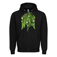Black Selenicereus Cactus Zipper Hoodie - LillyAllenDesigns