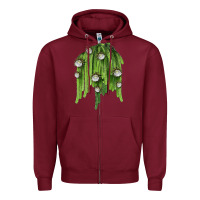 Burgundy Selenicereus Cactus Zipper Hoodie - LillyAllenDesigns
