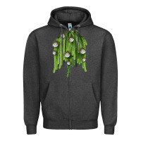 Charcoal Heather Selenicereus Cactus Zipper Hoodie - LillyAllenDesigns