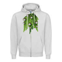 Dove Grey Selenicereus Cactus Zipper Hoodie - LillyAllenDesigns