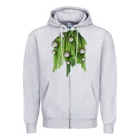 Heather Grey Selenicereus Cactus Zipper Hoodie - LillyAllenDesigns