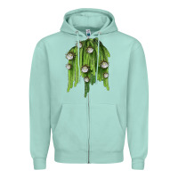 Seafoam Selenicereus Cactus Zipper Hoodie - LillyAllenDesigns