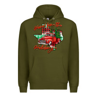 Army Green home for the holidays texas Premium Hoodie - BarkalooDesign