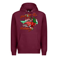 Burgundy home for the holidays texas Premium Hoodie - BarkalooDesign