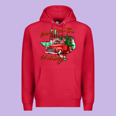 Home For The Holidays Texas Premium Hoodie Designed By Barkaloodesign