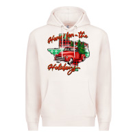 Pale Pink home for the holidays texas Premium Hoodie - BarkalooDesign