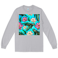 Moon Dust sea turtle seamless pattern Long Sleeve Tee - BundleAndBundleShop