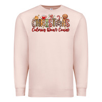 Pale Pink christmas calories dont count Premium Sweatshirt - MaliasSmallBusiness