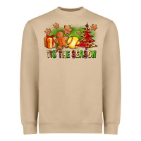 Mushroom Tis The Season Christmas With Softball And Gingerbread Man Heavyweight Sweatshirt - FaDigitalArtStudio
