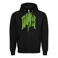 Black Selenicereus Cactus Zipper Hoodie - LillyAllenDesigns