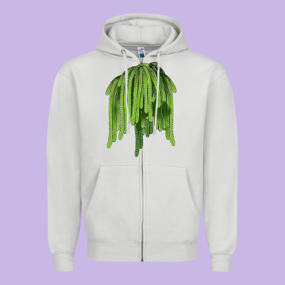 Selenicereus Cactus Zipper Hoodie Designed By Lillyallendesigns