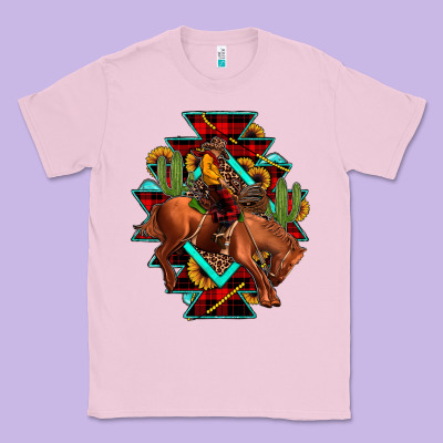 Aztec Rodeo Cowboy Christmas Classic Tee Designed By Jahusdesignshop