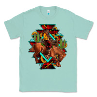 Seafoam aztec rodeo cowboy christmas Classic Tee - JahusDesignShop