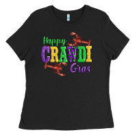 Black happy mardi gras with lobster Ladies Tee - AdoDesignShop
