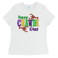 White happy mardi gras with lobster Ladies Tee - AdoDesignShop