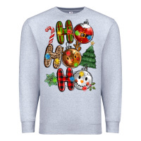Heather Grey ho ho ho with Premium Sweatshirt - MaliasSmallBusiness