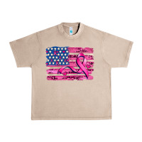 French Oak american flag and  cancer ribbon pattern Urban Heavy Tee - AdoDesignShop