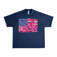 Navy american flag and  cancer ribbon pattern Urban Heavy Tee - AdoDesignShop