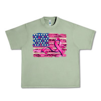 Oil Green american flag and  cancer ribbon pattern Urban Heavy Tee - AdoDesignShop