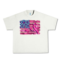 Pistachio american flag and  cancer ribbon pattern Urban Heavy Tee - AdoDesignShop