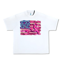 White american flag and  cancer ribbon pattern Urban Heavy Tee - AdoDesignShop