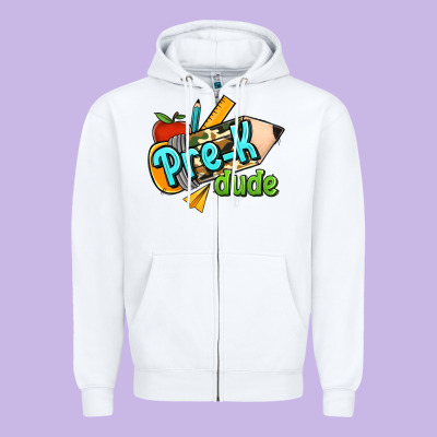 Pre K Dude Zipper Hoodie Designed By Jasminsmagicworld