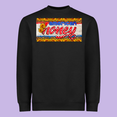 American Honey Sunflower License Plate Heavyweight Sweatshirt Designed By Hra Design Shop