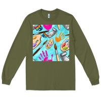 Army Green find art class seamless pattern Long Sleeve Tee - BundleAndBundleShop